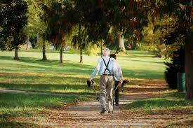 Senioren beim Spaziergang im Park